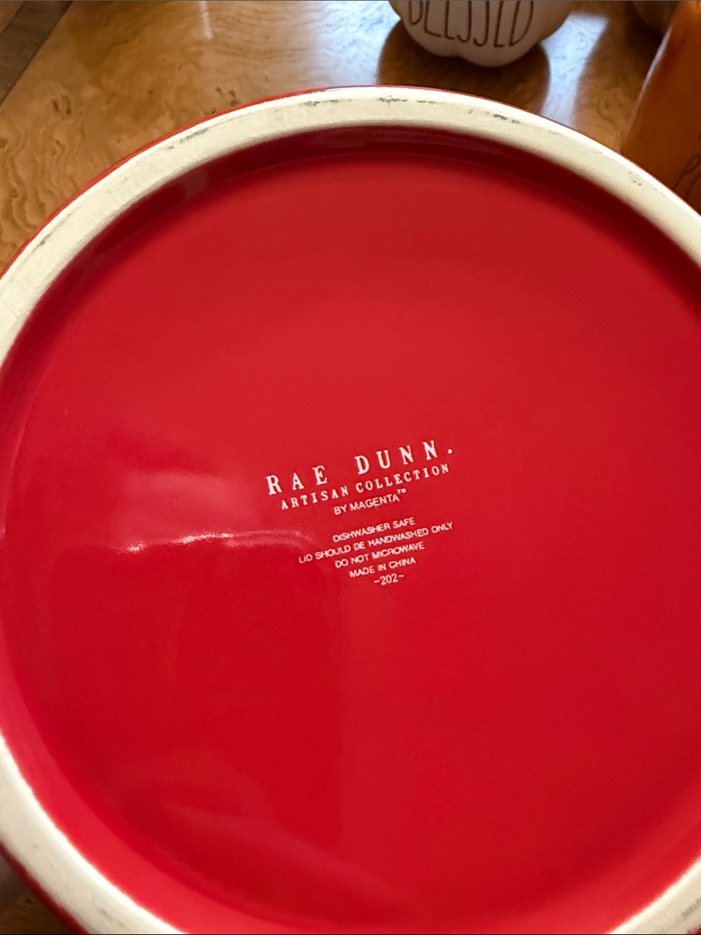 Rae Dunn Red 'SANTA BABY' Ceramic Canister - Picture 5 of 5